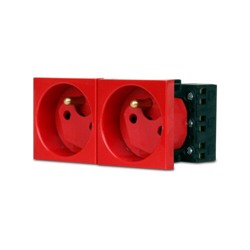 Gniazdo 2M elektryczne podwójne + blokada