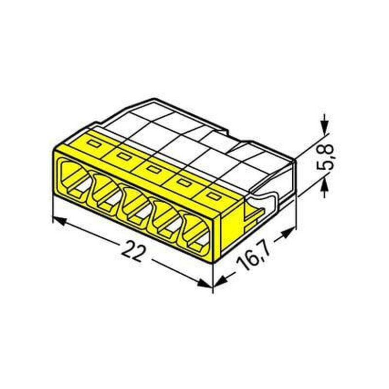 Szybkozłączka DRUT 5x 0,5-2,5mm2 WAGO 2273-205 (Paczka 100szt.)