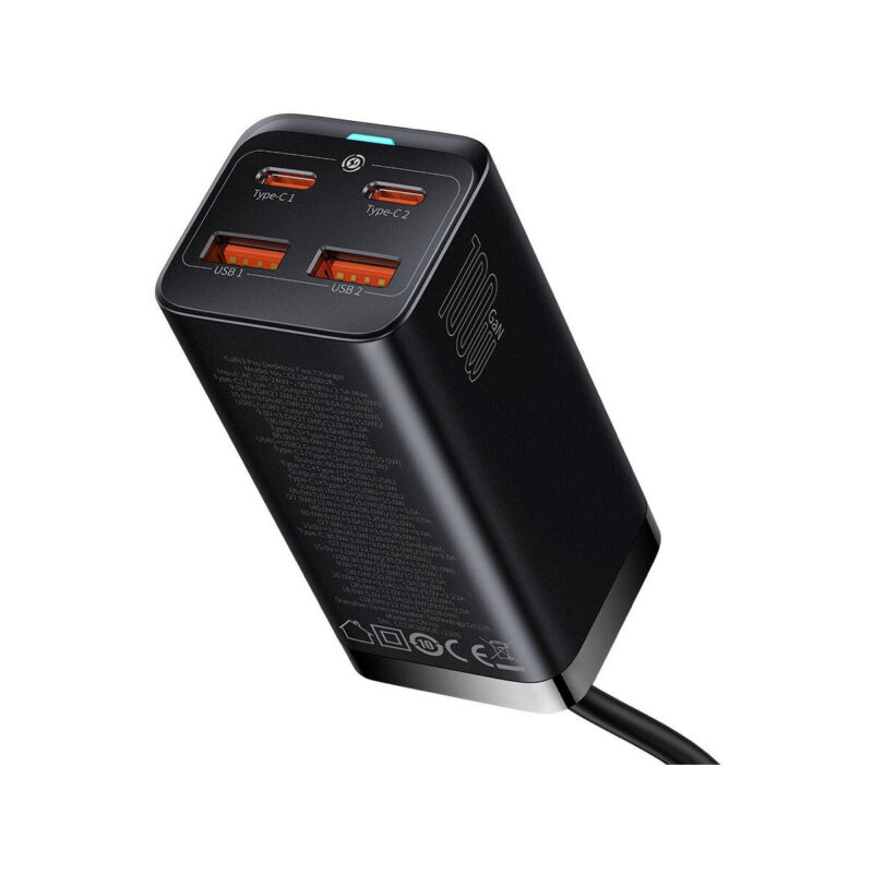 ŁADOWARKA SIECIOWA Baseus GaN 3 Pro Desktop Charger CCGP000101 100W 2x USB-A 2x USB-C PD 3.0 QC 4.0+