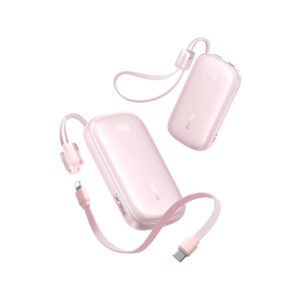 Powerbank Baseus EnerFill FC21 20000 mAh 22,5 W USB-A USB-C różowy z odłączanym kablem Lightning