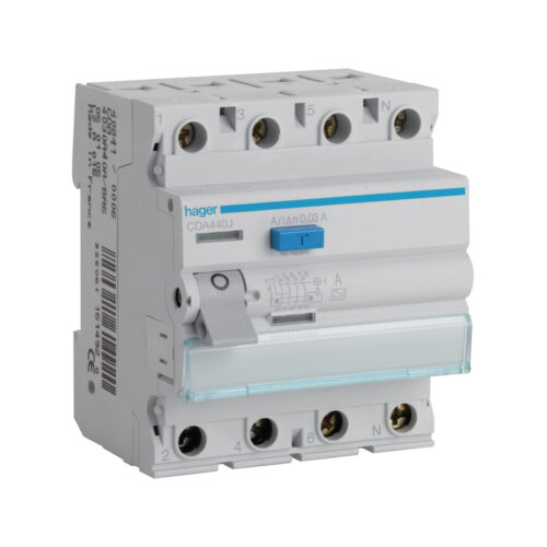 HAGER RCCB Wyłącznik różnicowoprądowy 3P+N 40A 30mA 6kA A CDA440J