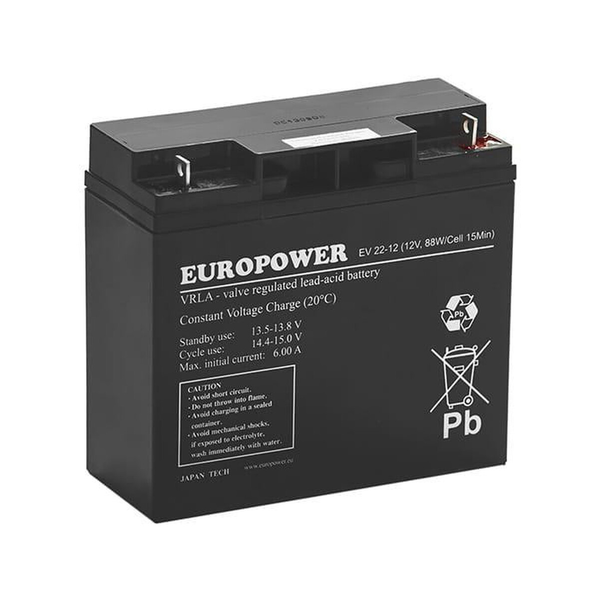 Akumulator AGM EUROPOWER serii EV 12V 20Ah/C10