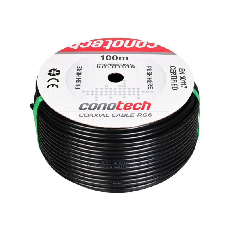 PRZEWÓD KONCENTRYCZNY NS100 TRI ŻELOWANY CZARNY - rolka 100m