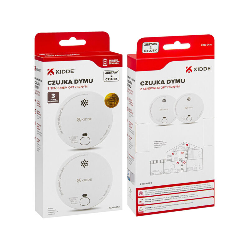 Zestaw 2 czujek dymu KIDDE 2030-DSR3