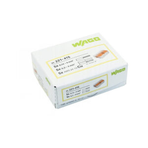 Szybkozłączka uniwersalna LINKA/DRUT 5x 0,2-4mm2 WAGO 221-415 (Paczka 25szt.)