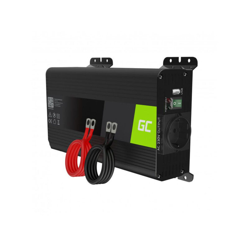 PRZETWORNICA NAPIĘCIA INWERTER Green Cell PRO 12V / 230V 500W/1000W CZYSTA SINUSOIDA INVGC16