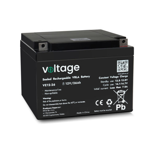 Akumulator AGM Voltage 12V 26Ah VE12-26 (Żywotność 6-9 lat)