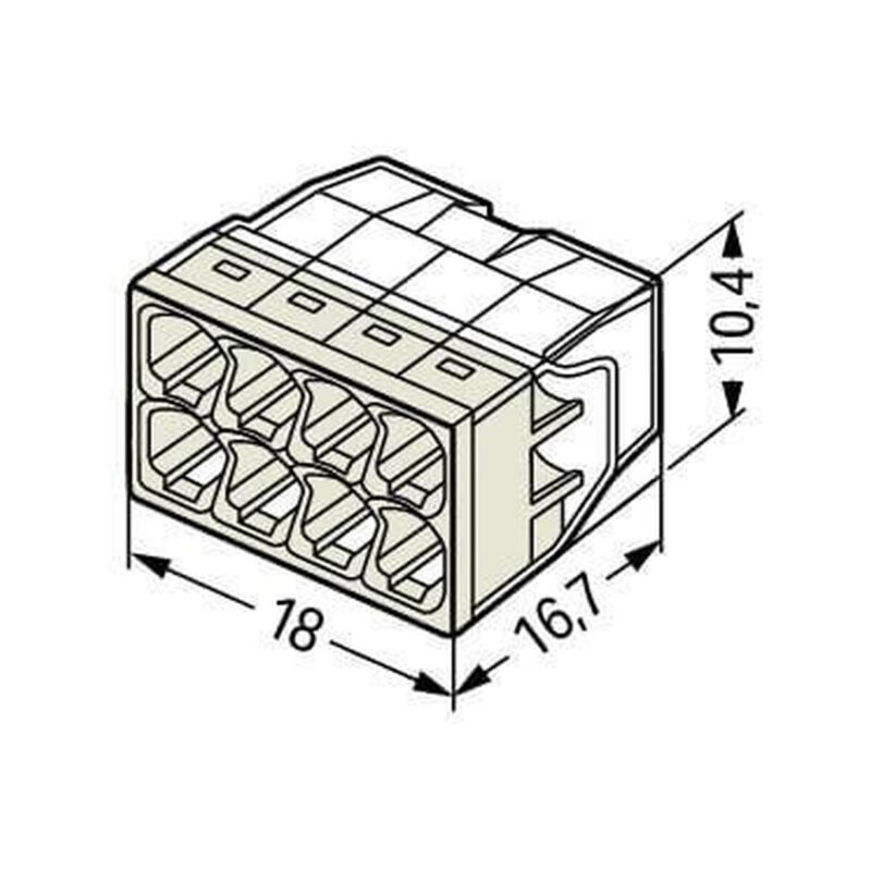 Szybkozłączka DRUT 8x 0,5-2,5mm2 WAGO 2273-208 (Paczka 50szt.)
