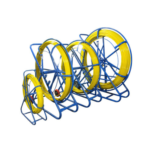 WŁÓKNO SZKLANE DO PRZECIĄGANIA KABLI 4,5mm / 50m (PILOT / STALKA) PE + STOJAK