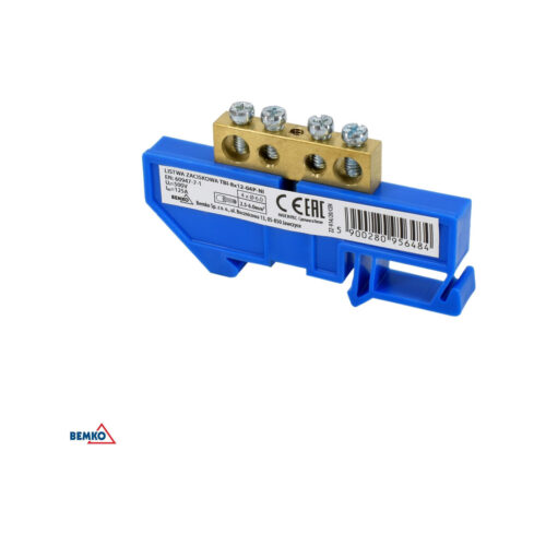 Listwa zaciskowa na sztynę 8x12 4-torowa zółta