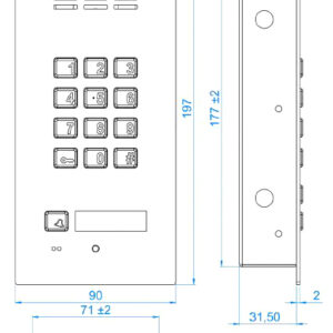 1959_wymiary ACO FAM-P-1NPZSACC panel pod tynk 1-lokator czyt. brel. zamek szyfrowy.