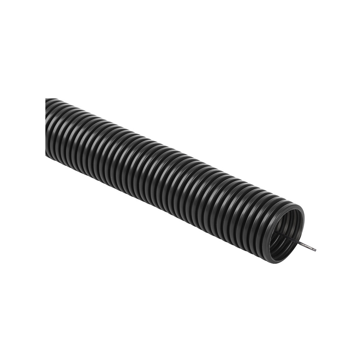 Rura instalacyjna giętka karbowana, peszel PVC, UV, 320N z pilotem 25/21 czarna 50m