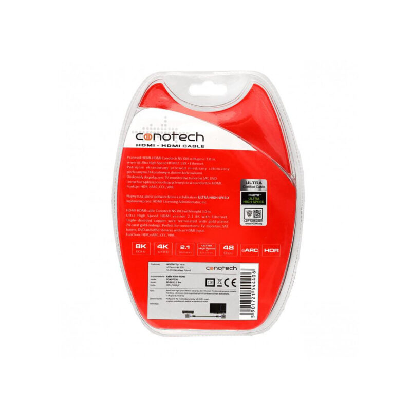Kabel Hdmi Conotech NS-003 8K ver. 2.1 - 3m