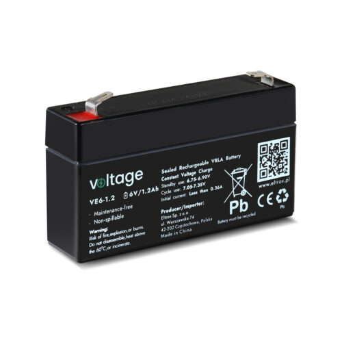 Akumulator AGM Voltage 6V 1,2Ah VE6-1.2 (Żywotność 6-9 lat)