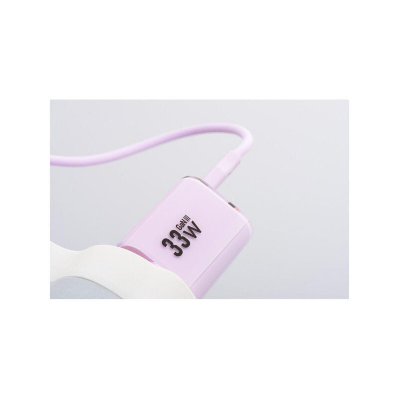 1ae196a7b8928fc20ec77baf107c709c_original ŁADOWARKA SIECIOWA Forcell F-Energy GaN III VT-41 33 W 1x USB-C 1x USB-A PD 3.0 QC 4.0 FIOLETOWA