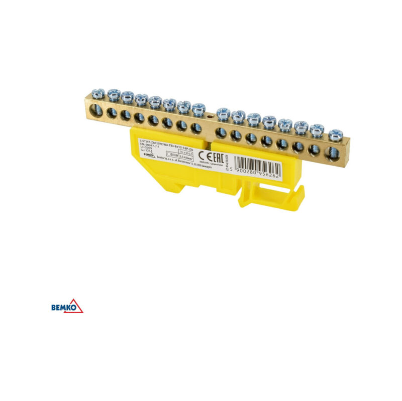 Listwa zaciskowa na sztynę 8x12 4-torowa niebieska