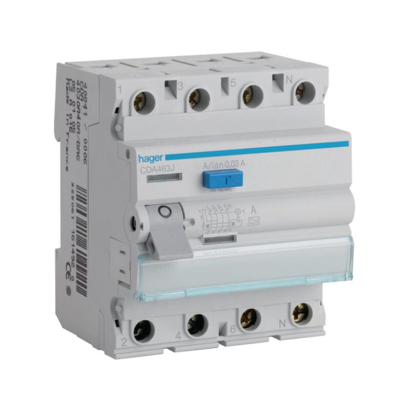 HAGER RCCB Wyłącznik różnicowoprądowy 3P+N 63A 30mA 6kA A CDA463J