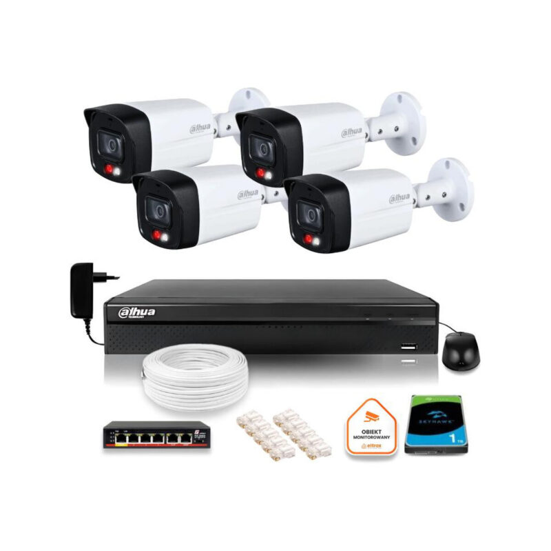Zestaw monitoringu IP DAHUA 4 kamery IPC-HFW1439TL1-A-IL 4Mpx