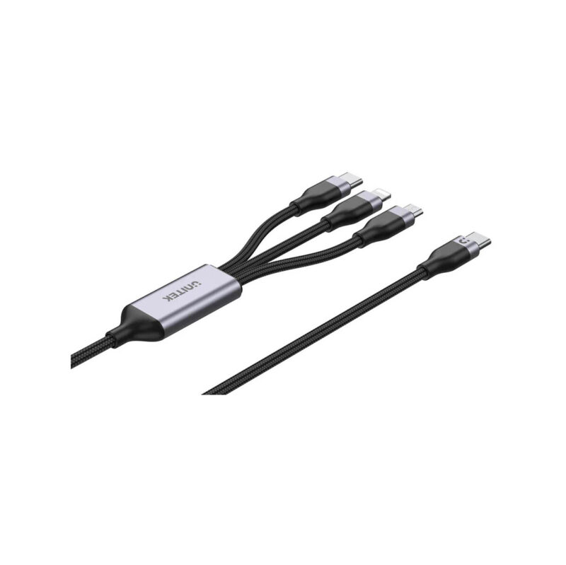 Unitek przewód ładujący USB 3 w 1 czarny