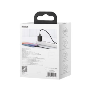 ŁADOWARKA SIECIOWA Baseus Super Si Quick Charger 1C CCSUP-J01 30W 1x USB-C PD 3.0 QC 3.0 CZARNA