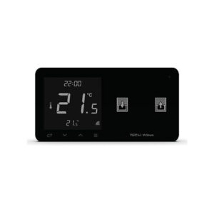 Przewodowy regulator pokojowy z włącznikiem rolet czarny WZR-02MP Tech Sterowniki