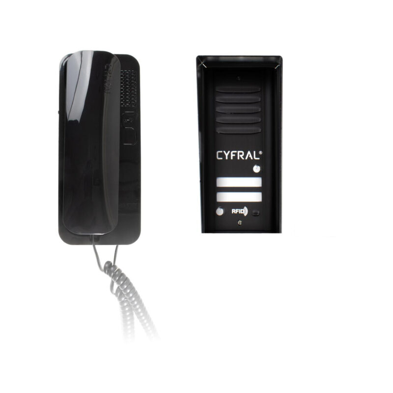 DOMOFON CYFRAL COSMO 2-LOKATORKI CZARNA KASETA CZARNE UNIFONY