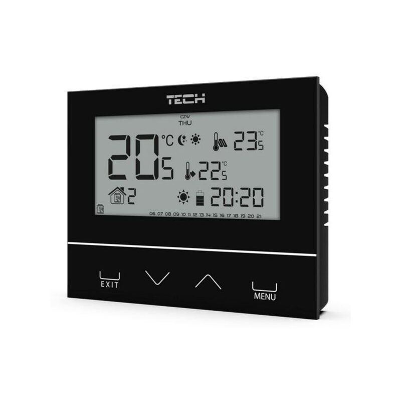 Przewodowy dwustanowy regulator pokojowy czarny ST-292v3 Tech sterowniki