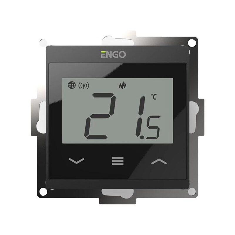 ENGO Controls E55-B - Regulator temperatury do ramki 55x55, 230V, czarny, Internetowy, Wi-Fi