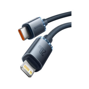 KABEL USB-C / Lightning iPhone Baseus Crystal CAJY000301 2m 20W PD QC CZARNY W OPLOCIE PREMIUM