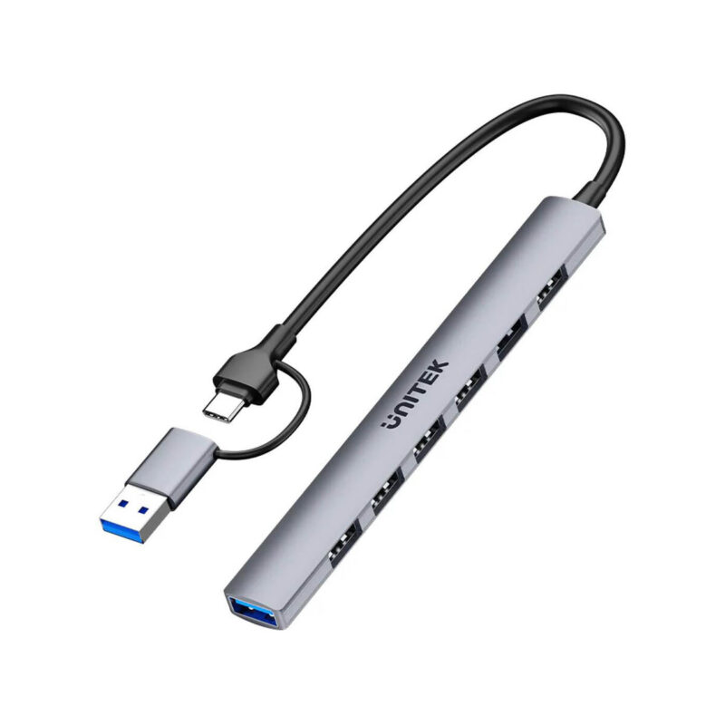 Unitek Hub USB-A/C 7w1 z adapterem