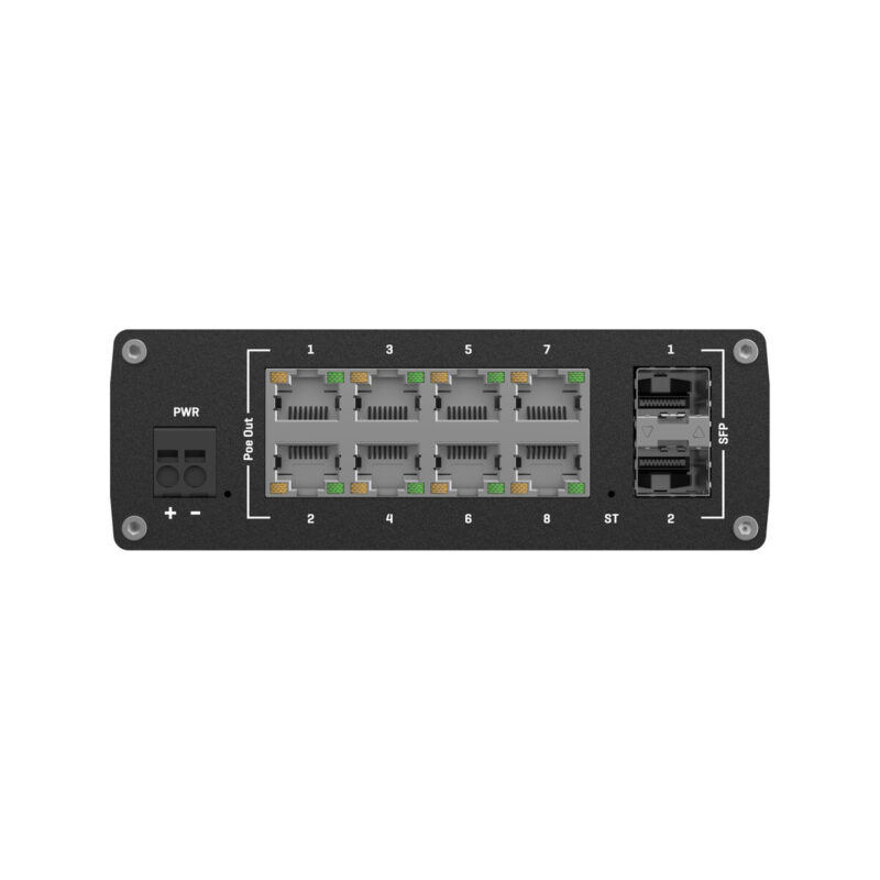 Teltonika TSW202 switch przemysłowy zarządzalny 8xFE 2xSFP PoE+ (TSW202000000) DIN