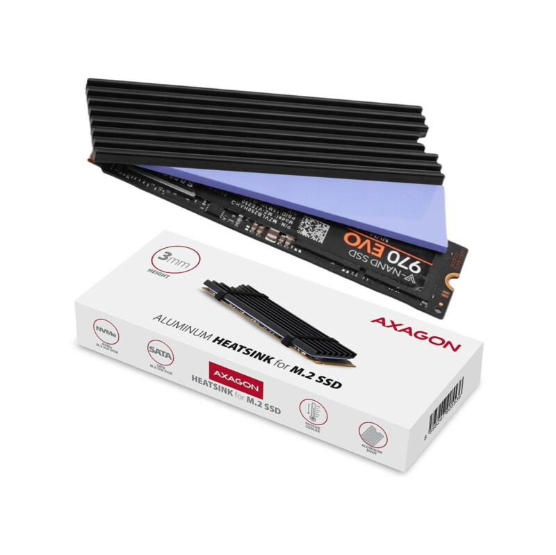 Radiator do dysków Axagon CLR-M2L3 M.2 SSD 3mm