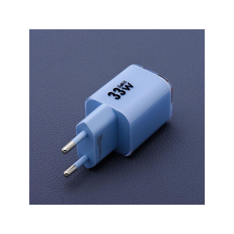 20d25f11630bd97e54dab55418101c32_original ŁADOWARKA SIECIOWA Forcell F-Energy GaN III VT-41 33 W 1x USB-C 1x USB-A PD 3.0 QC 4.0 NIEBIESKA