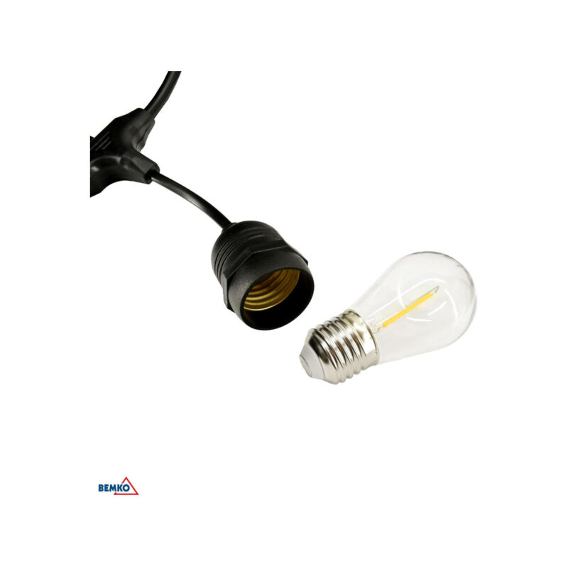 SOLARNA GIRLANDA OGRODOWA LED BRMKO SOLBEE 3W 3000K 10SZT 10M IP65 CZARNA C83-SOB-003BL-3K