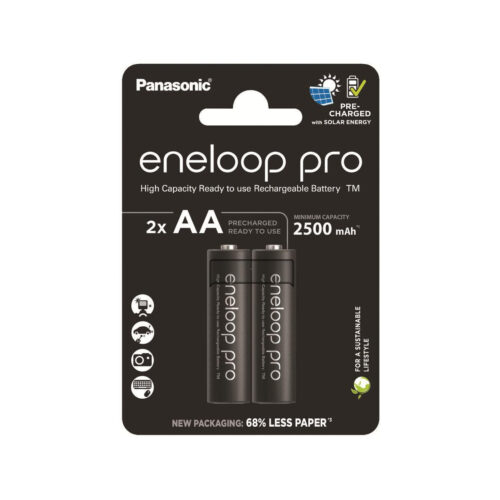 Akumulatorki R6 / AA Panasonic Eneloop PRO 2500mAh Ni-MH BK-3HCDE/2BE (blister 2 szt.)