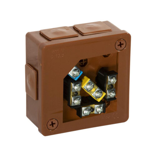 Puszka natynkowa z zaciskami 6 wlotów VIPLAST VP-22 BRĄZOWA IP55 86x86x40mm 022-52