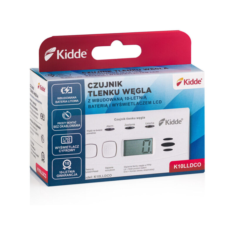 Czujnik czadu z wyświetlaczem Kidde K10LLDCO