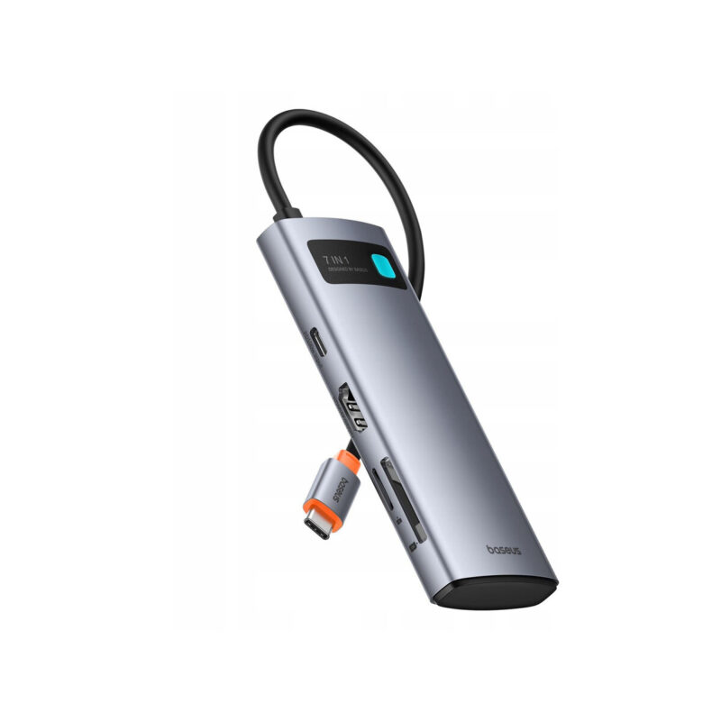 HUB USB-C Baseus Metal Gleam 7w1 USB-C / HDMI 4K 60 Hz 2x USB-A 1x USB-C PD 100 W SD microSD