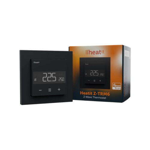 Termostat Heatit Z-TRM6 Black Matt Z-Wave Thermostat 3600W 16A 868,4 Mhz