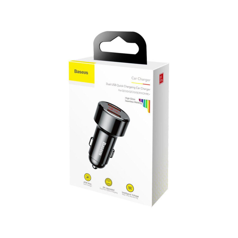 ŁADOWARKA SAMOCHODOWA Baseus Magic CCMLC20A-01 45W 6A 2x USB-A QC 3.0