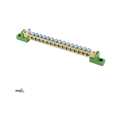 Listwa zaciskowa na izolatorach płaskichH 8x12 4-torowa zielona