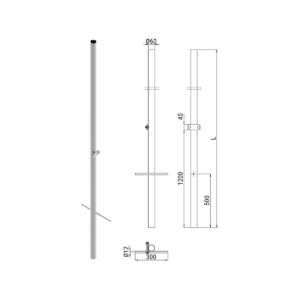 Słup ATS SKAM3/4 pod montaż kamer CCTV