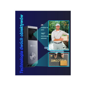 Wideodomofon Ezviz EP3x (3MP+2MP) zasilany bateriami z panelem słonecznym