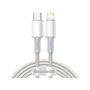 KABEL USB-C / Lightning iPhone Baseus Cafule CATLGD-A02 2m 20W PD Quick Charging BIAŁY W OPLOCIE