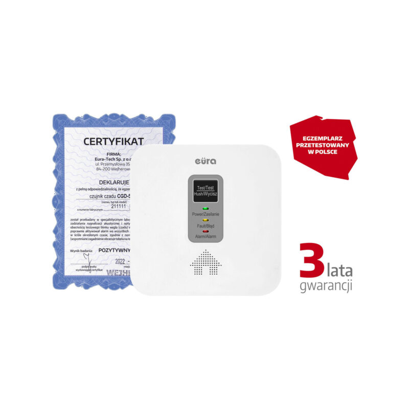 Czujnik czadu i gazu ziemnego 2w1Eura CGD-50A2
