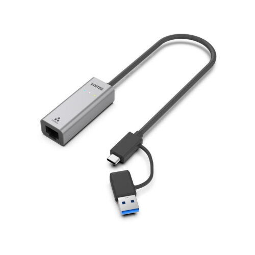 Unitek Hybrydowy adapter USB-C/USB-A do sieci