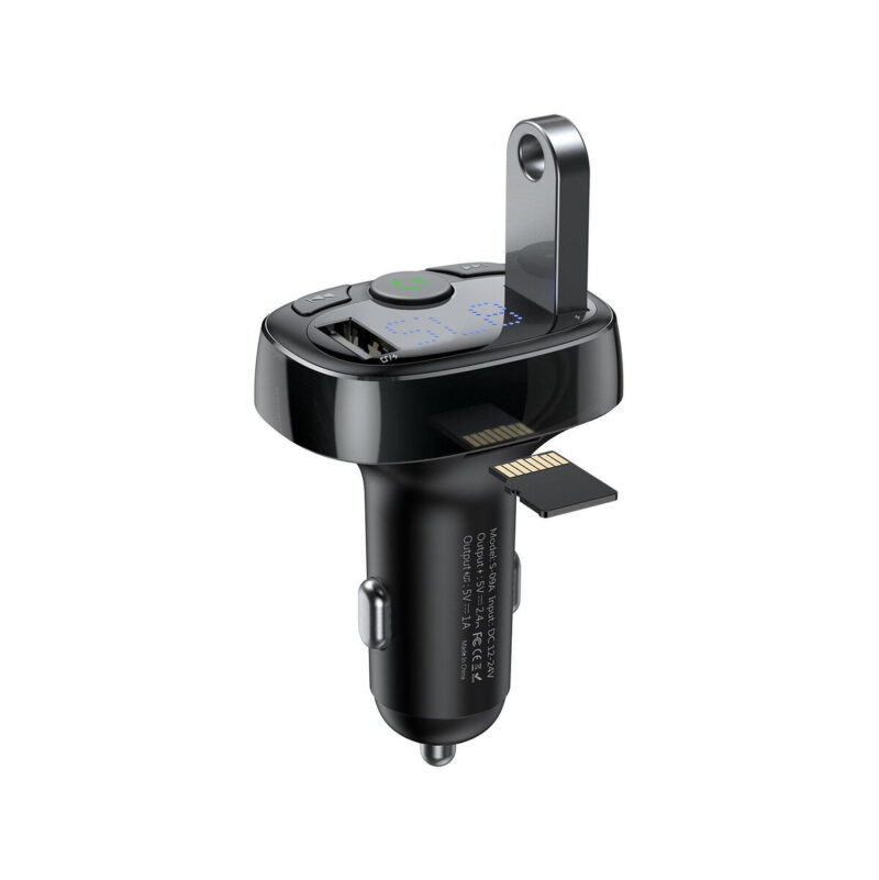TRANSMITER FM ŁADOWARKA SAMOCHODOWA Baseus Enjoy S-09A 3.4A 2x USB-A microSD BT 4.2