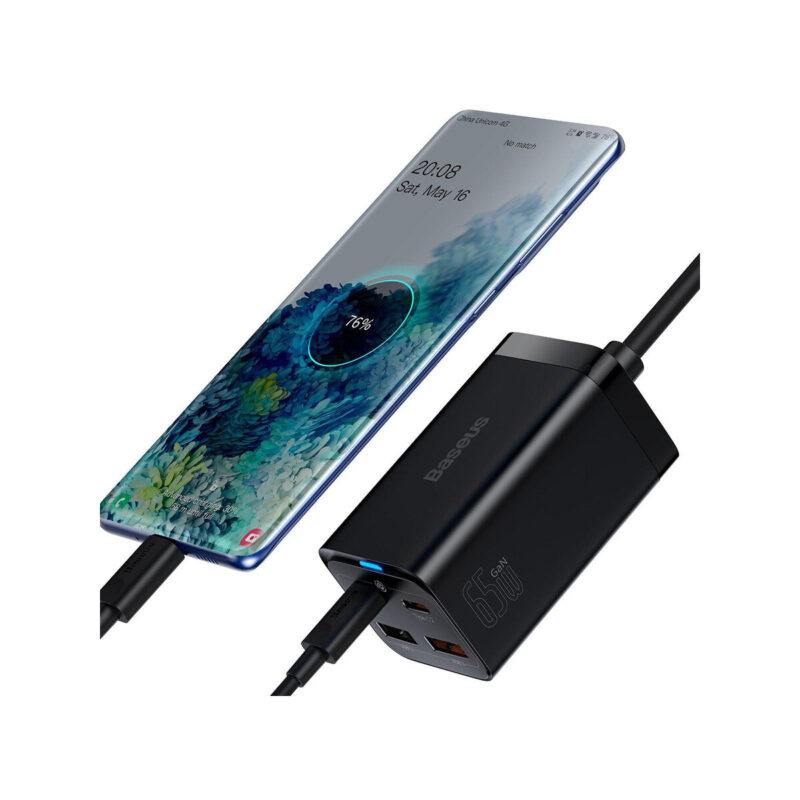 ŁADOWARKA SIECIOWA Baseus GaN 3 Pro Desktop Charger CCGP040101 65W 2x USB-A 2x USB-C PD 3.0 QC 4.0