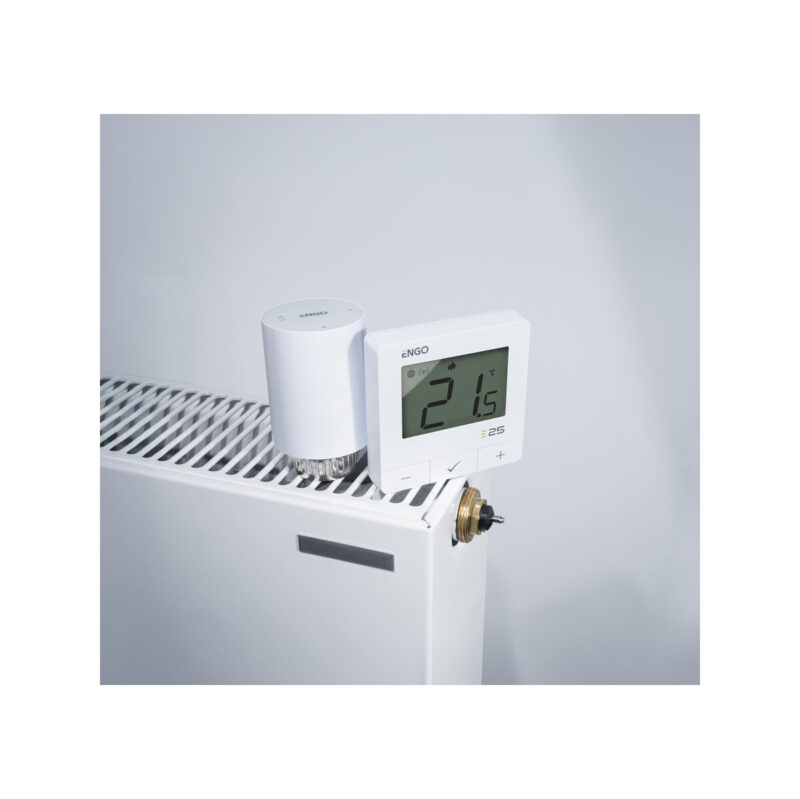 ENGO Controls Inteligentny zestaw ogrzewania Bieły (E25-BATW-4 + ETRV-M30)