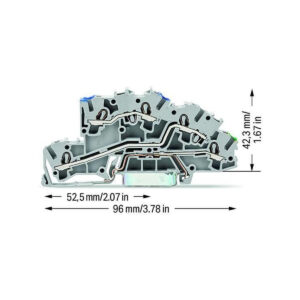 Złączka szynowa WAGO 3‑pietrowa 4mm2 N/L/PE szara 2003‑7646 TOPJOBS 50szt